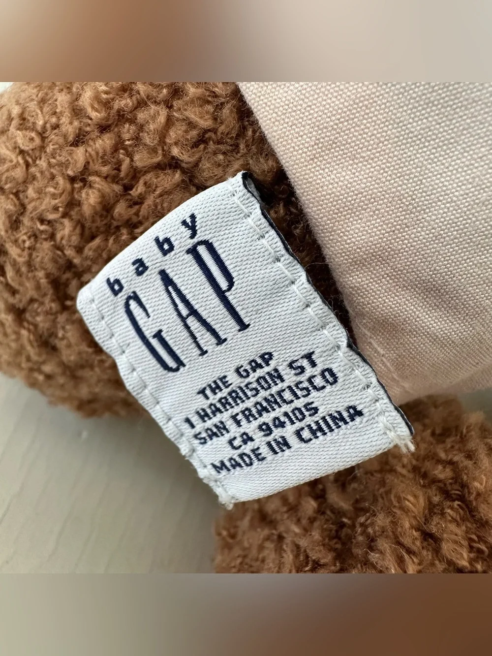 Vintage 2002 babyGap Teddy Bear Bucket Hat Overalls Plush Pink Brown